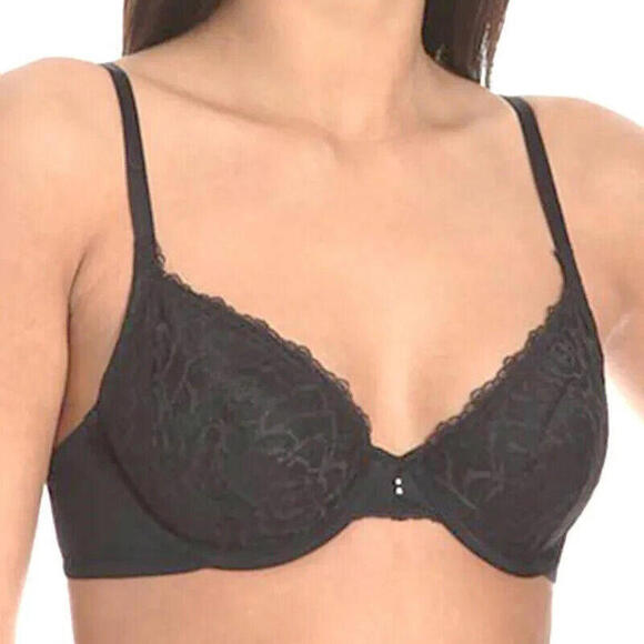 New Lily Of France Black Lace Sensational Lace 36C Underwire Bra #2177140 - Picture 1 of 4